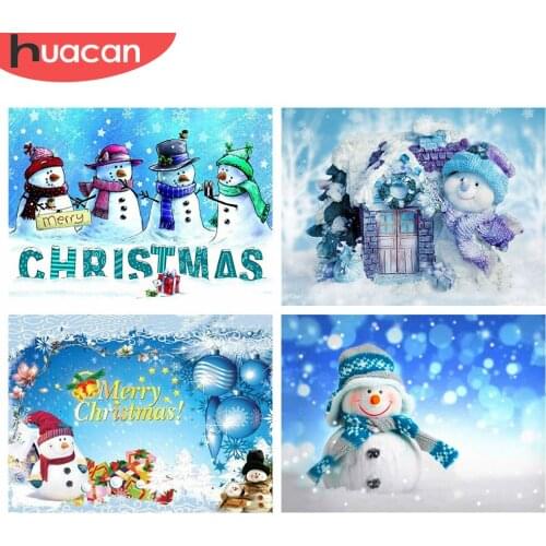 HUACAN 5d Diamond Painting Winter Snowman DIY Diamond Embroidery Cross Stitch Christmas Mosaic Handmade Gift Home Decor