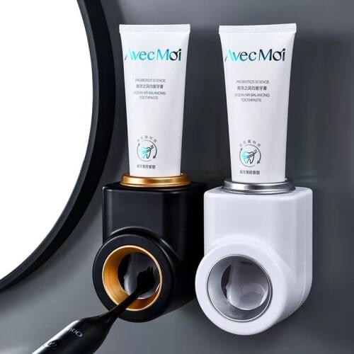 Automatic Toothpaste Dispenser Lazy Free Punch Toothbrush Holder Wall-Mounted Toothpaste Squeezer Bathroom Accessories