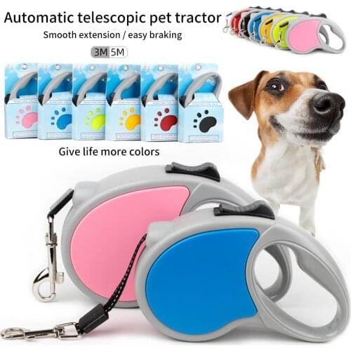 Pet Supplies Leash Automatic Retractable Tractor Portable Outdoor Harness For Small Medium Dogs Cats Walking Running Leads 3M 5M