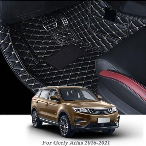 Car Styling Car Floor Mat For Geely Atlas 2016-2021 LHD Auto Foot Pad PU Leather Carpet Cover Internal Accessory