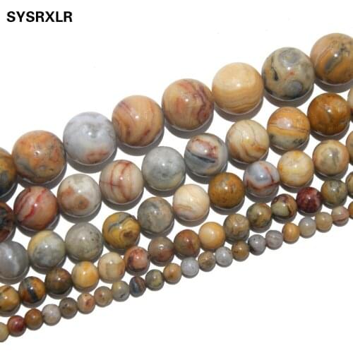 Free Shipping Natural Stone Crazy Agat Loose Round Beads For Jewelry Making DIY Bracelet Necklace Material 4/6/8/10/ 12 MM