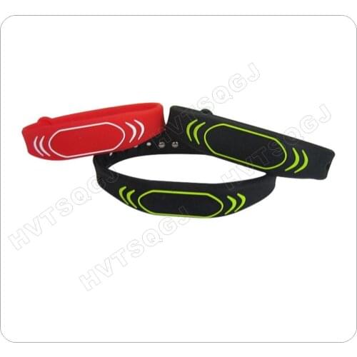 13.56MHZ FM1108 RFID Wristband Silicone Bracelets Wrist Band NFC Smart MF S50 1k IC ISO14443A Waterproof Door Access Control