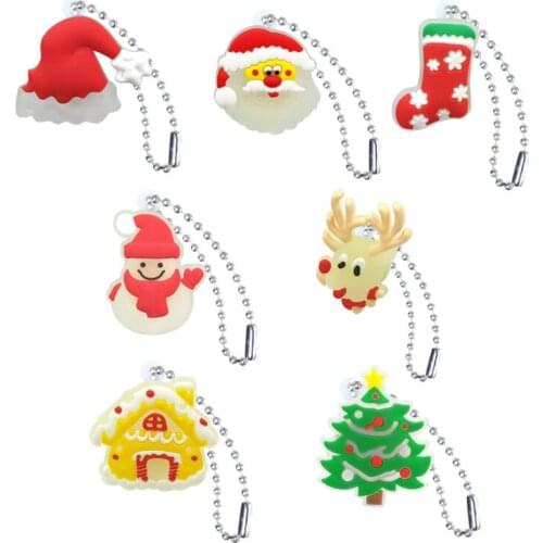 1pcs PVC Luminous Cartoon Figure Key Chain Fluorescence Ball chain Light Up Key Holder Kid Fashion Charms Trinkets