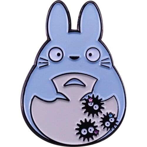 Totoro soot sprite Brooch Spirited Away series Enamel Pin Kawaii Ghibli Anime fandom decor