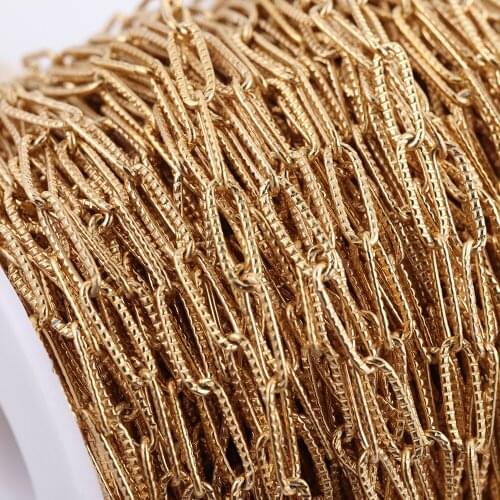 1 Meter Stainless Steel Oval Embossing Chain Links DIY Jewelry Gift Accessories Findings Necklace Bracelet Anklet Jewelry Making