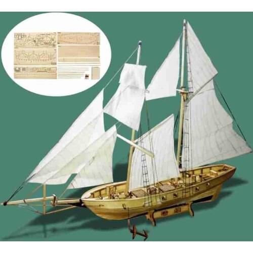 DIY 1:100 Scale Wooden Sailboat Ship Kits Home Model Decoration Boat Toy Gifts