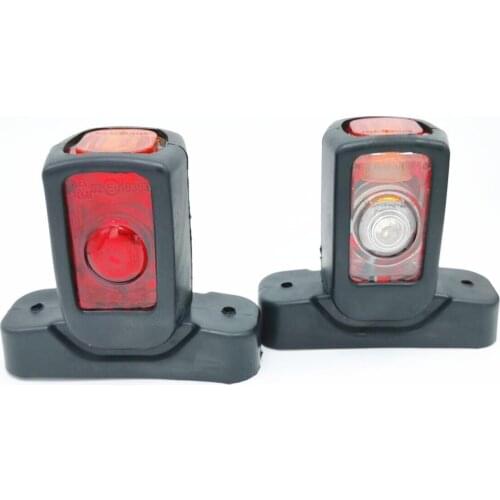 Fuleem 2PCS Recovery Side Rear Rubber Marker Outline 4 Led Red White Amber Lights 12V 24V Waterproof