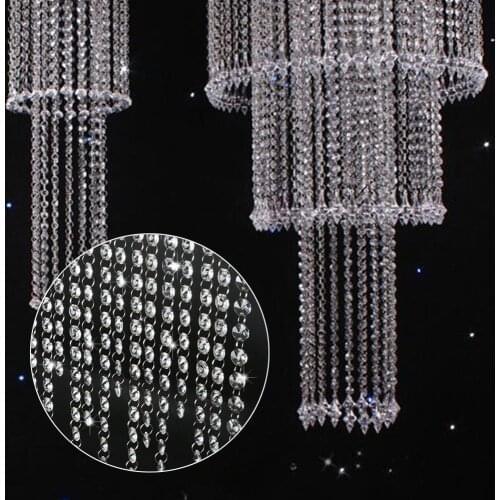Exquisite Acrylic 5Pcs Luxury Crystal Acrylic Beads String Curtain Party Window Panel Divider Door Wedding Hanging Decoration