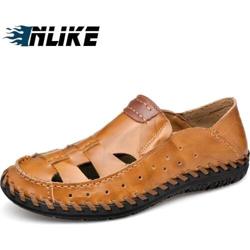 Classic Men Soft Sandals Comfortable Men Summer Shoes Genuine Leather Sandals Soft Sandals