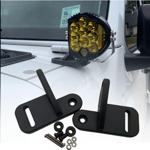 JL Wrangler A Pillar Cowl Light Mount Brackets Compatible with Jeep Wrangler JL & Gladiator JT 2018 2019 2020 2021 - Pair