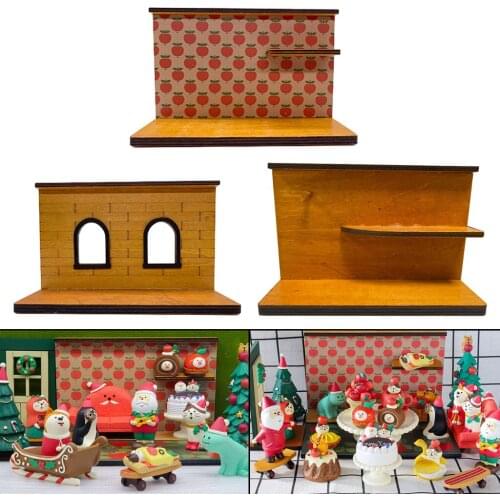 Dollhouse Wooden Window Wall Frame Background Board Miniature Scene Doll House Decoration Furnishings Furniture
