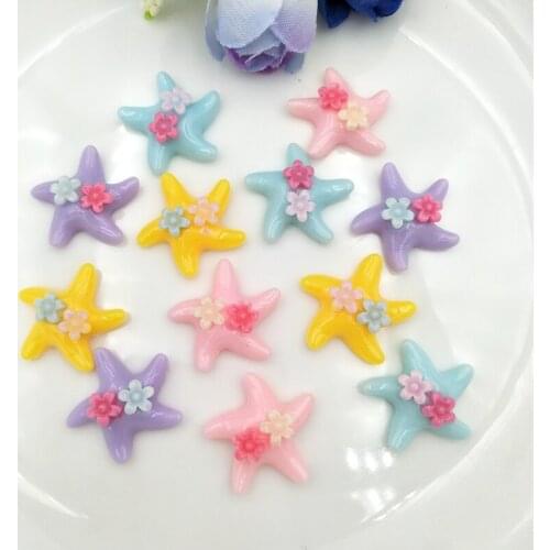 20pcs DIY Resin Lovely starfish For Home Wedding Decor Crafts Making Scrapbooking DIY Hair Bow Center