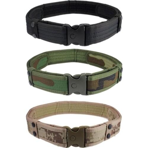 Mens Woodland Camo Waistband Tactical Hunting Outdoor Sport Field Belt