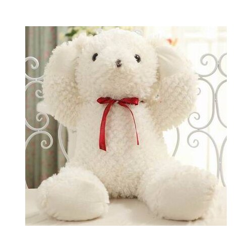 Stuffed animal 40cm white shy bear plush toy doll w2615