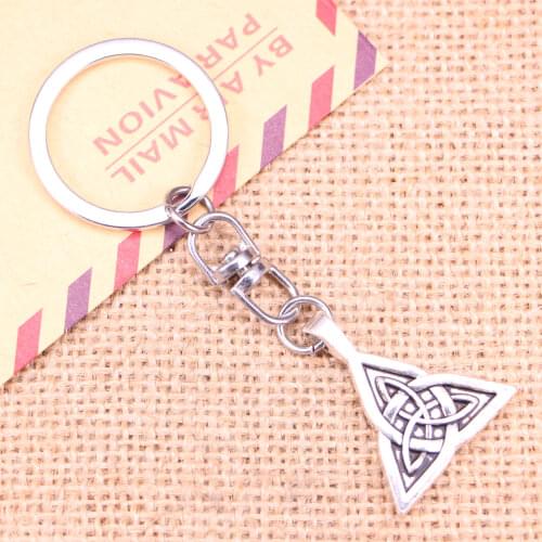 New Fashion Keychain 28x24mm amulet knot Pendants DIY Men Jewelry Car Key Chain Ring Holder Souvenir For Gift