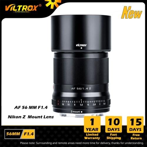 VILTROX 56mm F1.4 Z Camera Lens Auto Focus Large Aperture Portrait Lens APS-C Lens for Nikon Z mount Camera Lens Z5 Z6 Z7 II Z50
