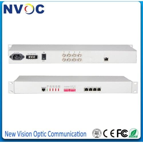 4E1 to Ethernet Interface Converter,Bandwidth:8.192M,10/100 adaptive, VLAN, 19 Inch Rack, AC220V or 48V Euro Power Charger
