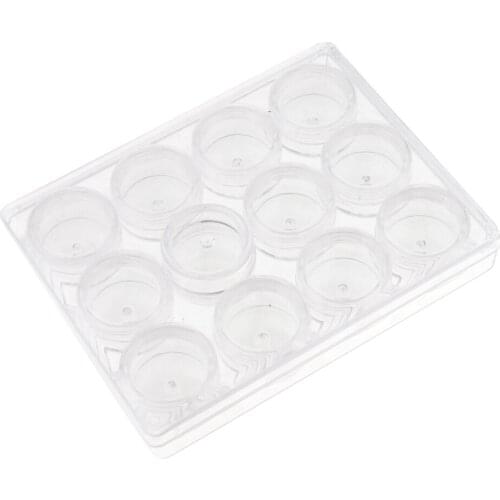 12pcs Empty Makeup Jars Powder Cream Lotions Cosmetics Pot With Case Travel