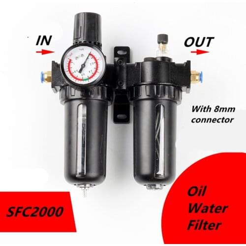 SFC2000 Water Oil Separator Air Compressor Trap Filter Regulator Oil Lubricator Moisture Filter