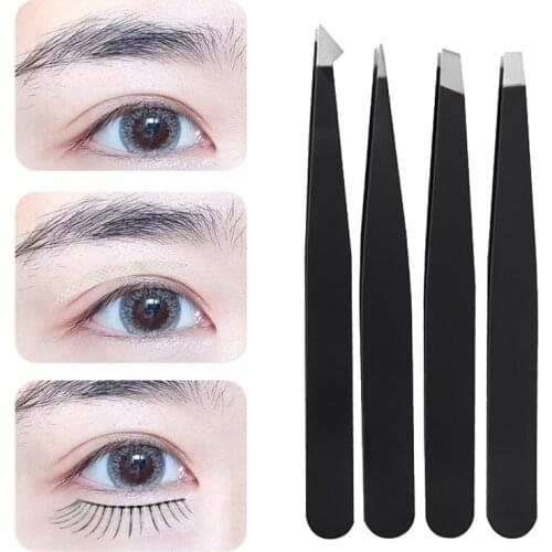 1/4/5Pcs Tweezers Eyebrow Tweezer Set Stainless Professional Eye Lashes Extension Tweezers Eyebrow Tongs Scissors Cosmetic Tools