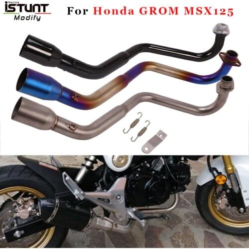 Slip On For HONDA GROM MSX125 MSX 125 SF 2013-2020 Motorcycle exhaust Escape muffler contact middle middle pipe without muffler