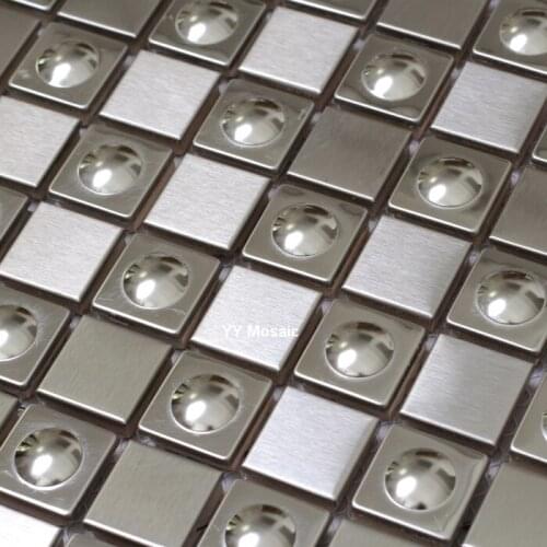 Modern 3D Stainless Steel Metal Crystal White Glass mosaic tile,Kitchen Backsplash Shower Bathroom Wall sticer Wall decoration