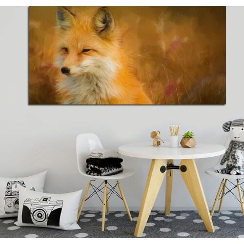 Modern Funny Fox Poster Canvas Painting Wall Art Animal Picture HD Print For Living Room Bedroom Decoration Cuadros No Frame