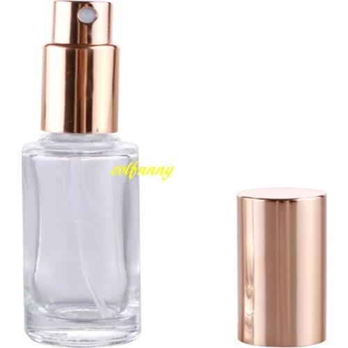 500pcs/lot Fast shipping Thick 15ml Glass Spray bottles ,empty perfume glass bottles Gold perfum bottles