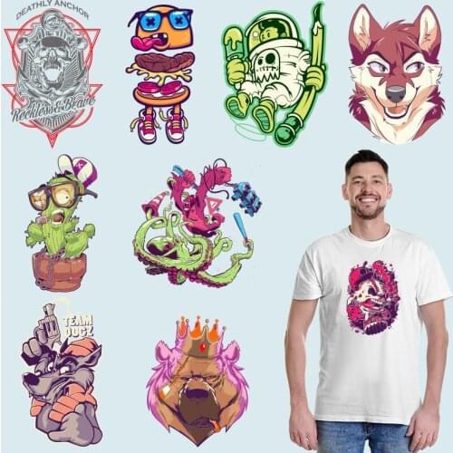 Octopus Animals Heat-sensitive patches Stickers on fabric Iron on patches Heat Transfer PVC Patch Ironing stickers