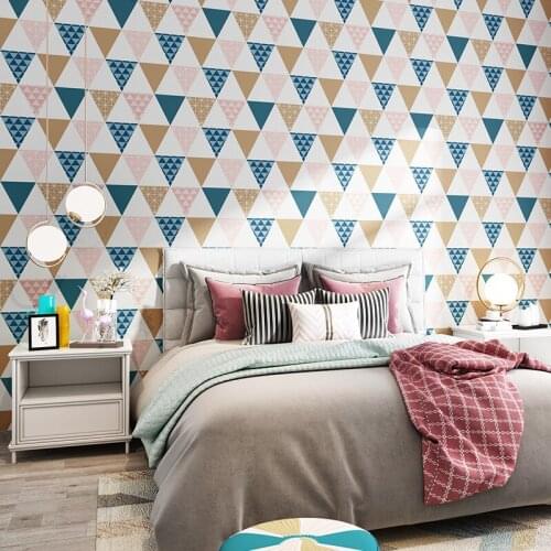 Nordic Triangle Wall Paper Roll Geometric Wallpapers for Background Walls Living Room Bedroom Wall Decoration Contact Paper