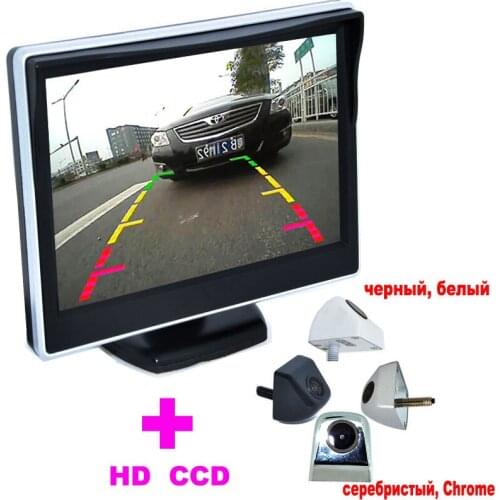 Universal Car Rearview Camera+5" TFT LCD Car Monitor CCD 170 Angle backup camera 2 in 1 Auto Parking Assistance System