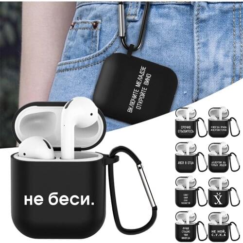 Protective Cover for AirPods Pro 3 2 1 Case Cover Soft TPU Russian Quote Case for airpod pro 2 funda Bluetooth Earphone Headset