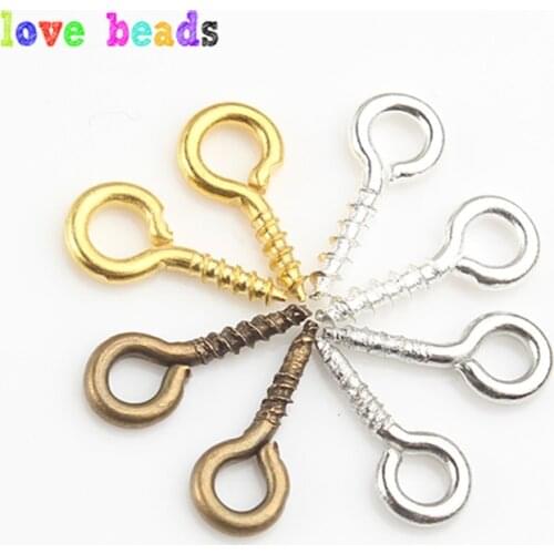 200pcs 9x4mm Gold Silver Color Sheep Eye Pins Eye Pins For Diy Bracelet Accessories Jewellery Making Necklace Earrings