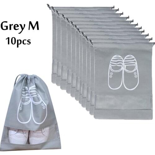 Travel Shoes Organizer Bags for Boots, High Heel, Drawstring Transparent Window Space Saving Shoes Storage Bags 10 Pack