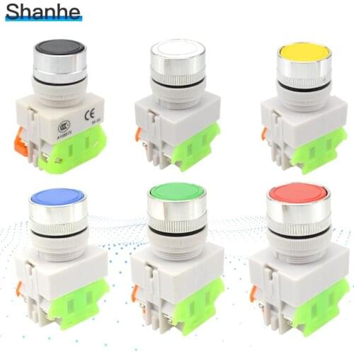22MM Momentary push button switch,red,yellow,green,black,blue,white