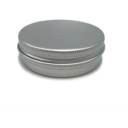 30ml Sliver Face Cream Jars Screw Thread Lid High Quality Aluminum Pots Refillable Round Tin Cans Box Makeup Tool 50pcs/lot