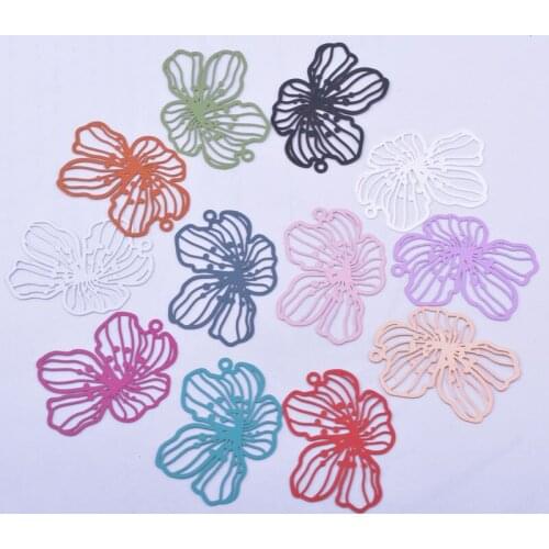 30pcs AB6598 30*37mm Brass Flying Butterfly Charms Rose Gold Color Animal Jewelry Pendant