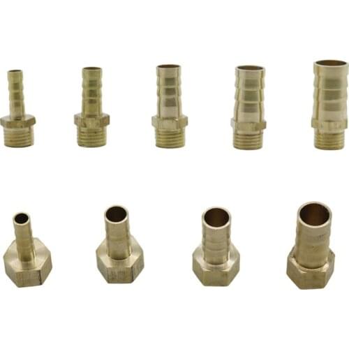 6/8/10/12/14mm Brass Barb Joiner with 1/4" Thread Aquarium Air Pump Fish Tank Hose Fittings Garden Hose Adapter 3 Pcs