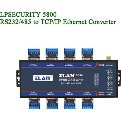 8 Port Serial to Ethernet converter devices server/RS232/RS485 to TCP/IP Cascade extension network configure IOT Data transmit
