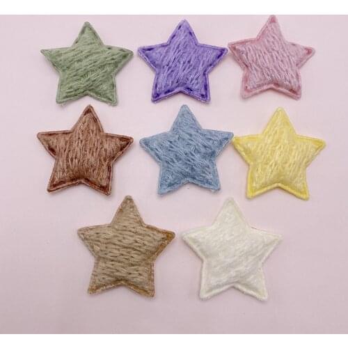 24Pcs Wool Felt Star Padded Appliques For Craft Clothes Sewing Supplies DIY Children Hair Clip Headwear Decor Accessories