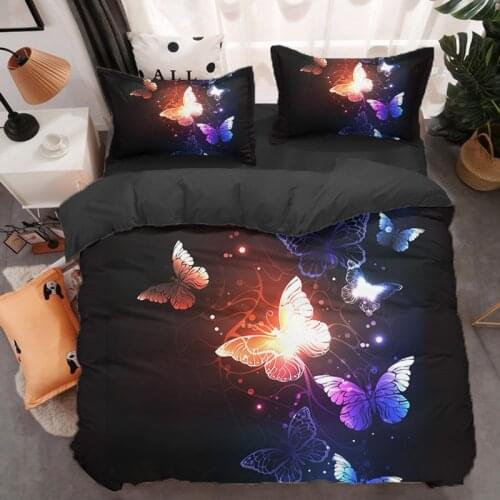 Butterfly 2/3pcs Children Duvet Cover Kids Bed Cover Set For Pillowcases Comforter Cover Bedding Set Double Cartoon Bed Cover