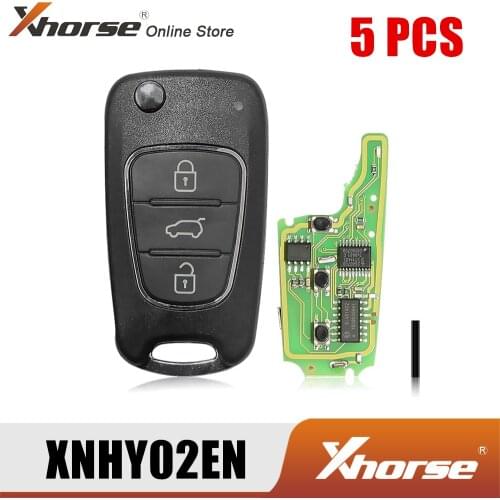 Xhorse XNHY02EN Wireless Remote Key for Hyundai Flip 3 Buttons English 5pcs/Lot