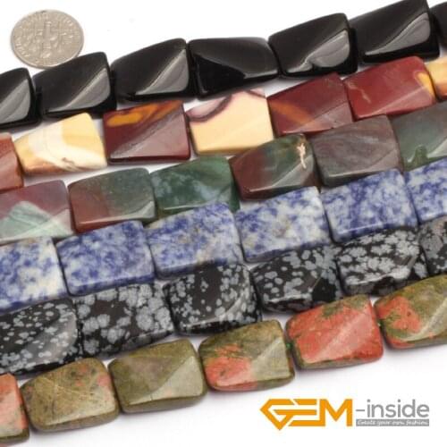15x20mm Twist Rectangle Natural Stone Beads For Jewelry Making Beads : Indian agat Unakite Sodalite Mookaite Jaspers Strand 15"