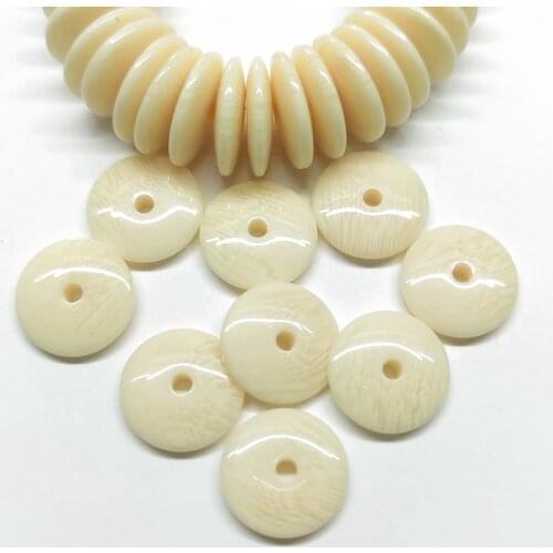 100pcs Beige White Color Flat Round Resin 6mm 8mm 10mm 12mm Loose Spacer Beads Wholesale lot for DIY Crafts Jewelry Making