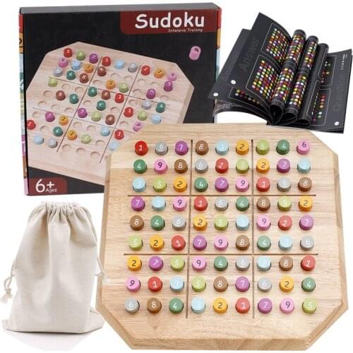 Baby Toy Wooden Sudoku Puzzle Monterssori Learning Educational Wooden Toy Logical Thinking Table Game Family Games for Children