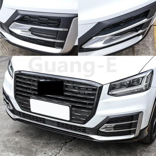 For Audi Q2 Q2L 2018 2019 2020 Car Styling Detector ABS Cover Trim Front Head Fog Light Lamp Frame Stick Part 2pcs
