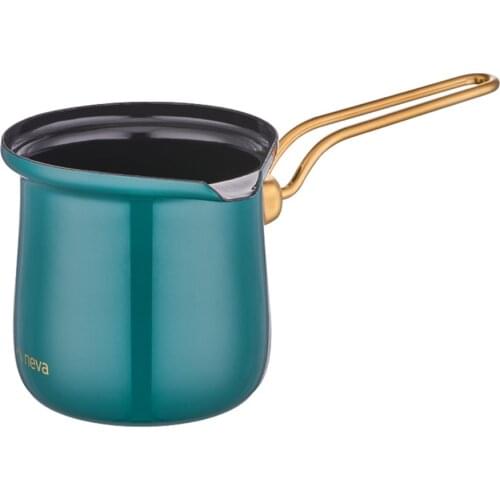 Neva N2894 Sweet Premium Enamel Coffee Pot 0,5 Liter Turkish Coffee Pot Phosphorescence Grizay Menthol Dark