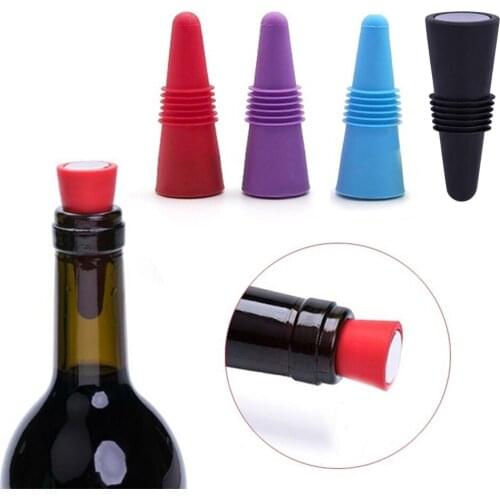 HOT SALE Reusable Silicone Red Wine Champagne Bottle Stopper Cone Lid Sealing Top Cover Suitable for red wine/champagne/beverage
