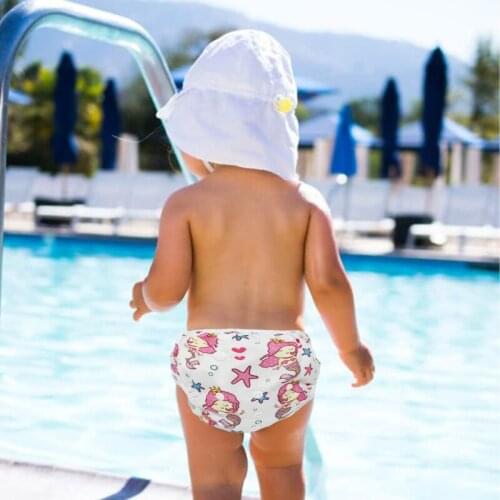 Megartico High Quality Mermaid Baby Swim Diaper Cute Adjustable Swimming Diaper Cover Reusable Washable Baby Nappies