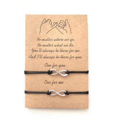 Trendy Lovers' Couple Jewelry Handmade Red/Black Rope Chain 8 Infinity Charm Bracelet For Women Men Best Gift Jewelry wholesale